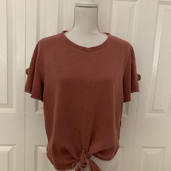 H&M Cropped Tie Front Top - Picture 2 of 8